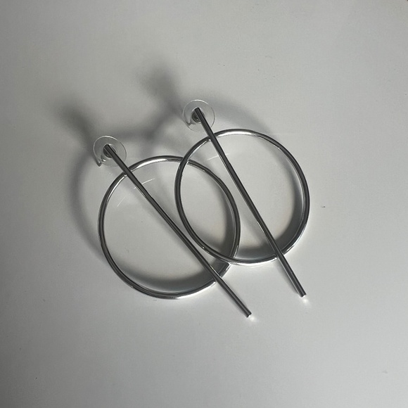 Oversized Silver Earrings - Picture 1 of 1